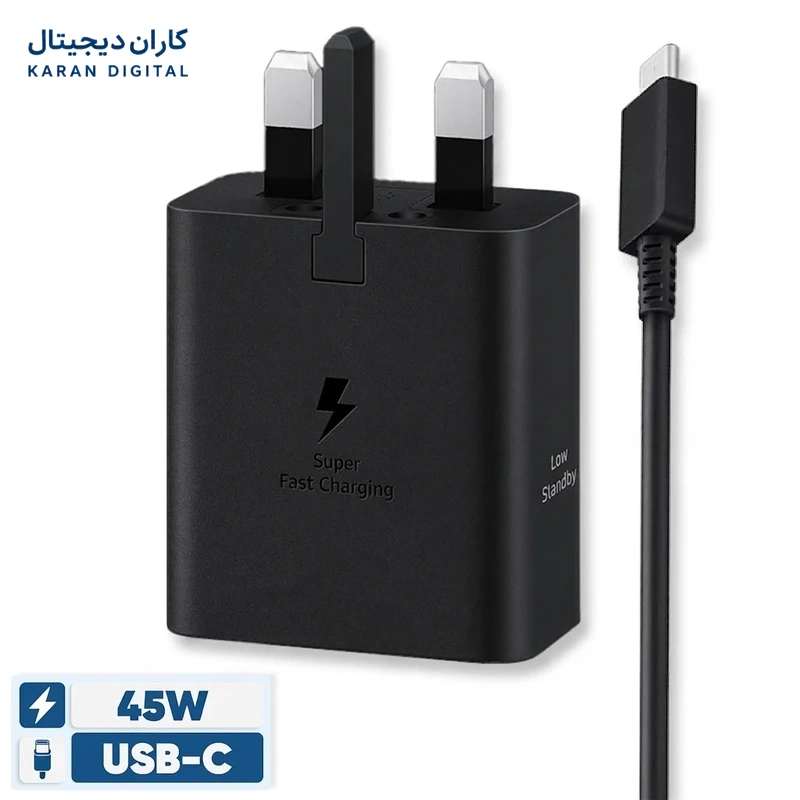شارژر دیواری 45 وات سامسونگ مدل EP-T4511 Low Standby به همراه کابل 1.8 متری - سه پین اورجینال